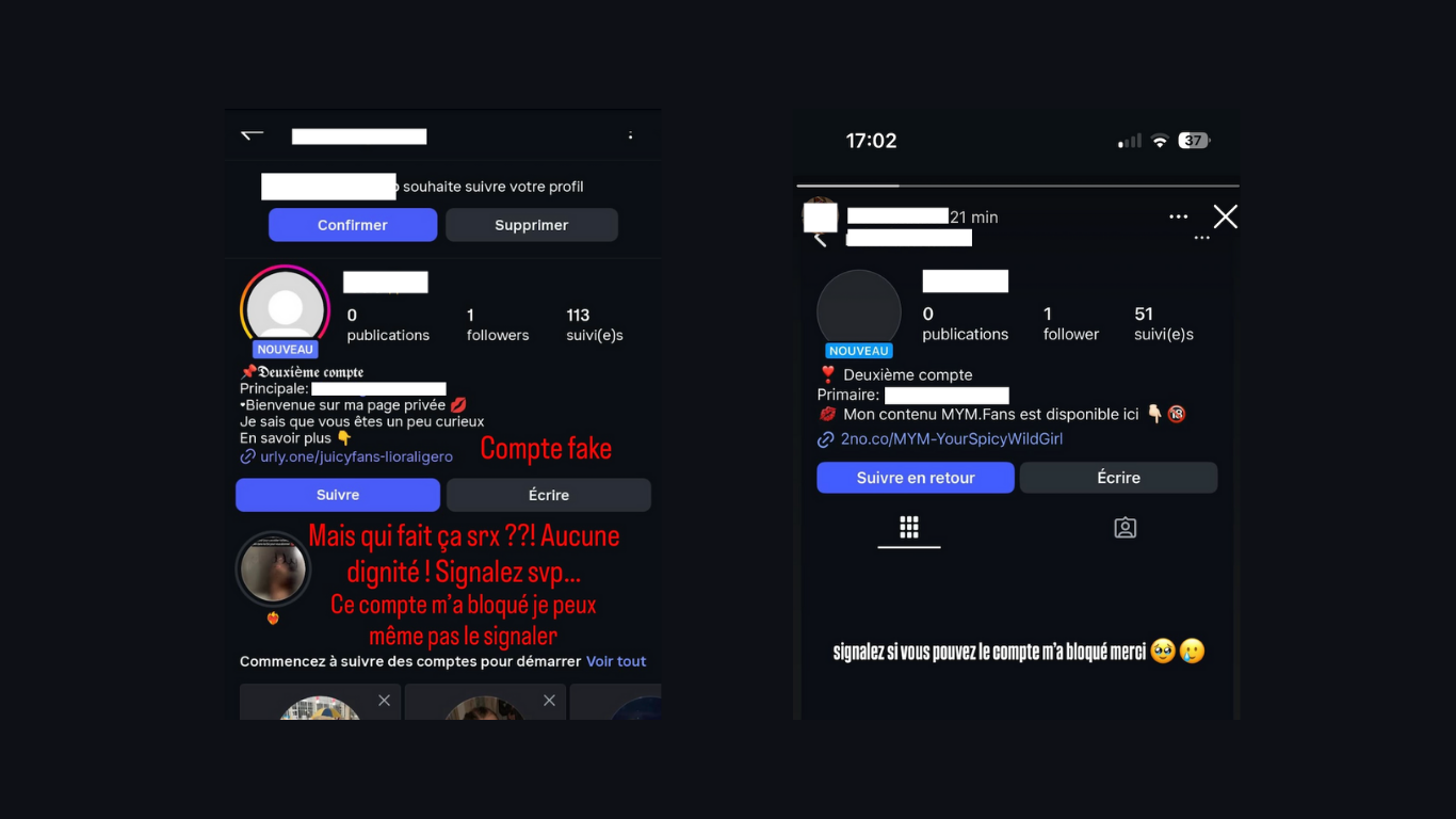 Exemples de faux comptes